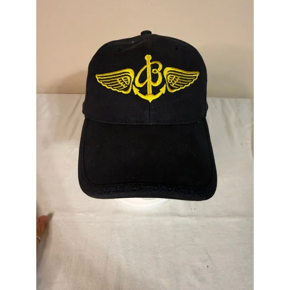 Breitling Swiss Chronographs Hat Navy‎ Blue Yellow Embroidered Adjustable Cap